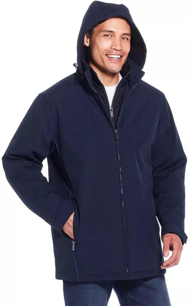 ジャケット・アウター FCRB XL INSULATION HOODED JACKET NAVY Weatherproof Men's Ultra Tech Removable Fleece Lined Hood